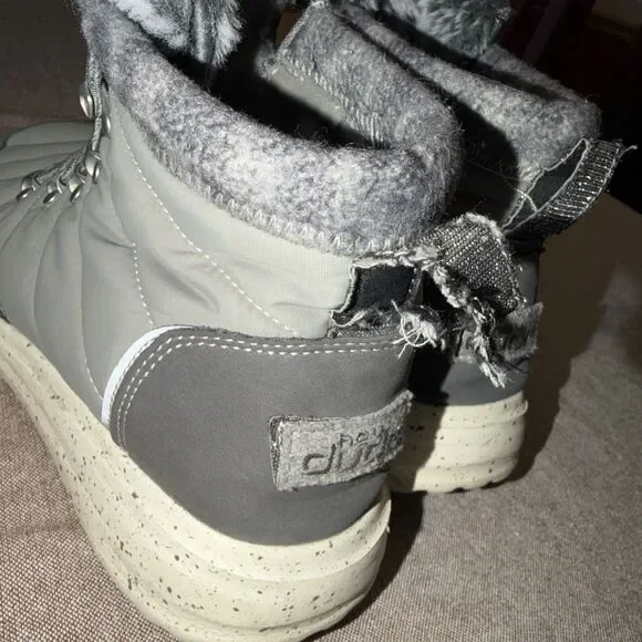 Hey Dude Women's Brandy Grey Lace Up Light Weight Boots Size 7 - Picture 5 of 10